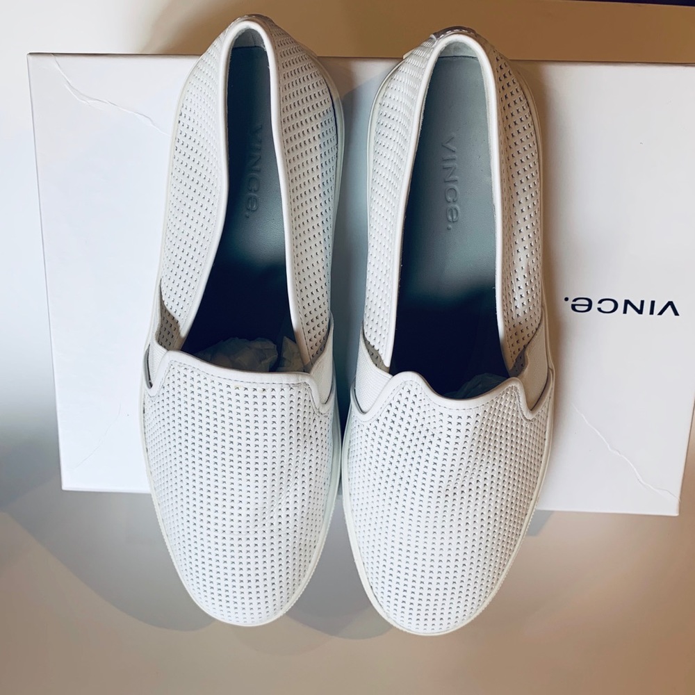Beautiful Vince Leather Blair Slip On - White 7.5